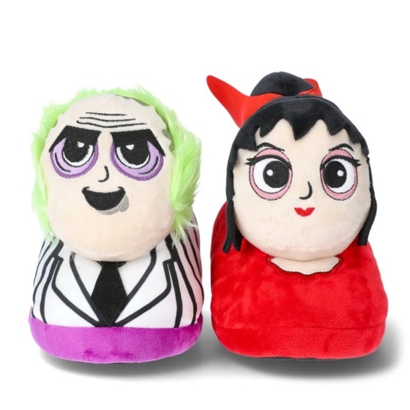 Womens Plush Beetlejuice & Lydia Slippers iykyk big kids Sz.9/10 - Picture 2 of 8